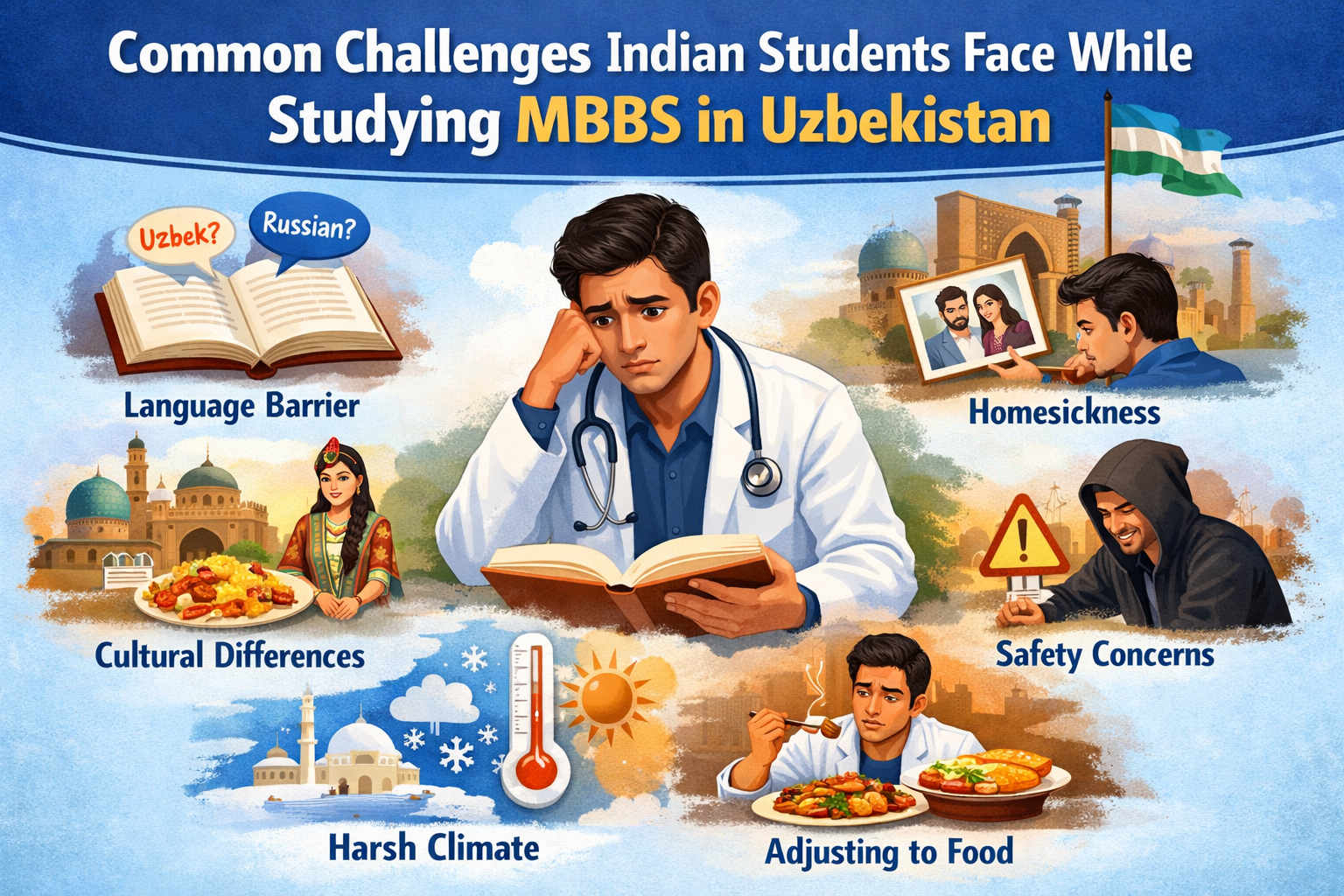 Common Challenges Indian Students Face While Studying MBBS in Uzbekistan